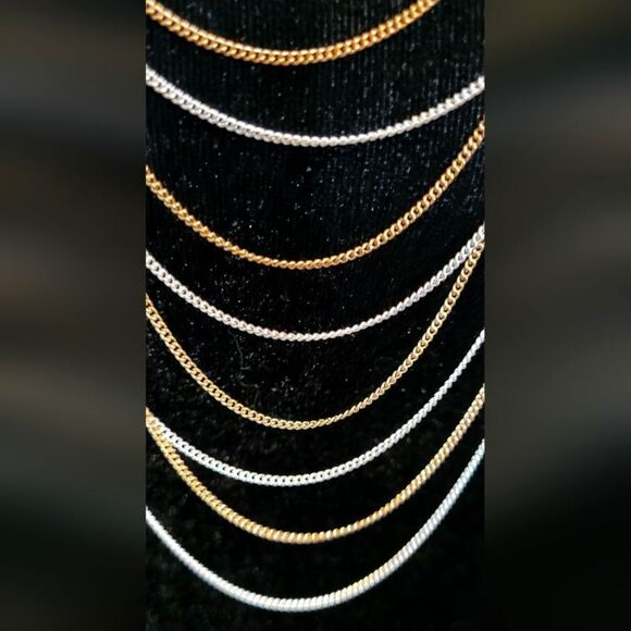 PARIS! IKITA Silky Chains Silver & Gold Matched Set Necklace & Earrings … - Picture 5 of 6